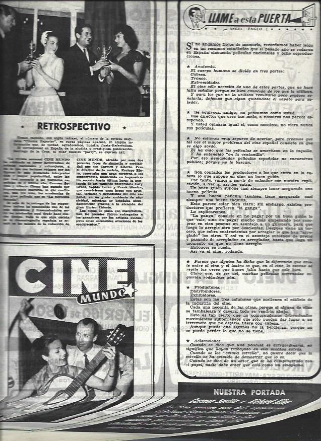 LAMINA 32626: Carmen Sevilla y Sofia Loren recibiendo un premio