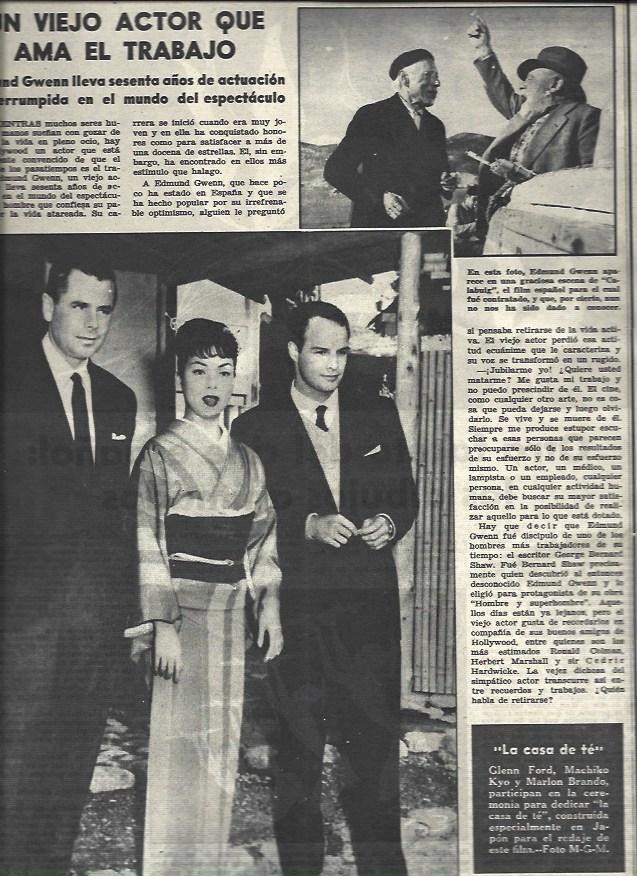 LAMINA 32605: Glenn Ford, Machiko Kyo y Marlon Brandon