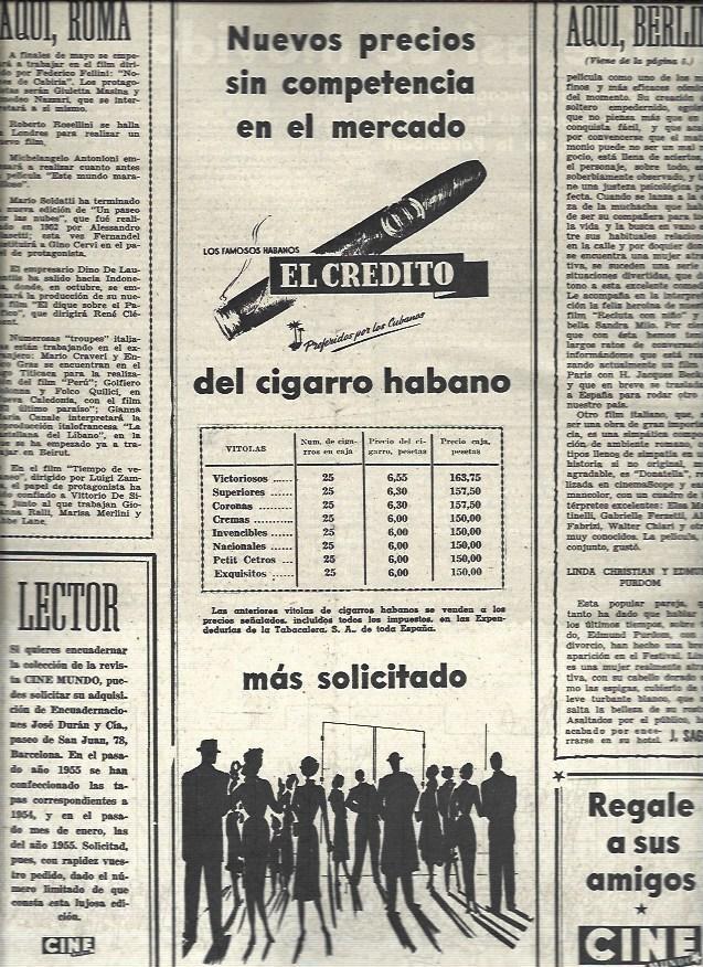 LAMINA 32607: Publicidad de habanos El Credito