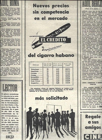 LAMINA 32607: Publicidad de habanos El Credito