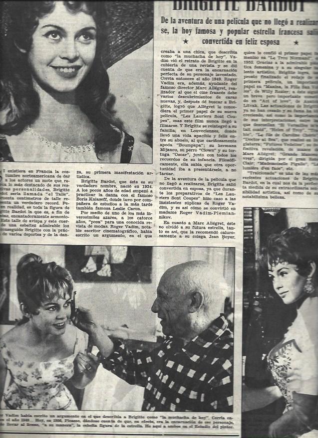 LAMINA 32608: Brigitte Bardot con Picasso