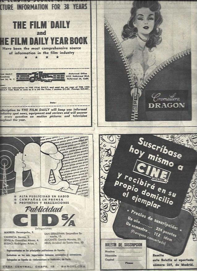 LAMINA 32610: Publicidad de cremallera Dragon y Publicidad Cid SA