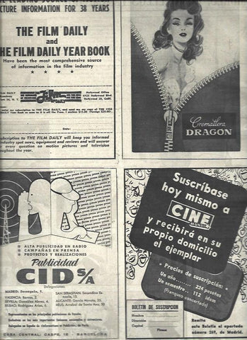 LAMINA 32610: Publicidad de cremallera Dragon y Publicidad Cid SA