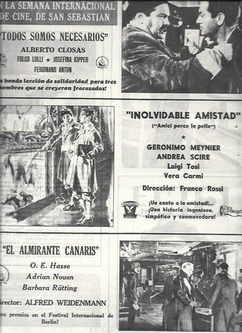 LAMINA 32614: Anuncio de Todos somos necesarios, Inolvidable amistad y El Almirante Canaris