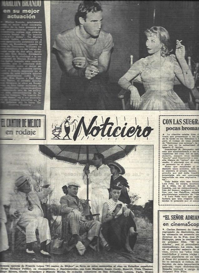 LAMINA 32611: Marlon Brandon y rodaje de El cantor de Mexico