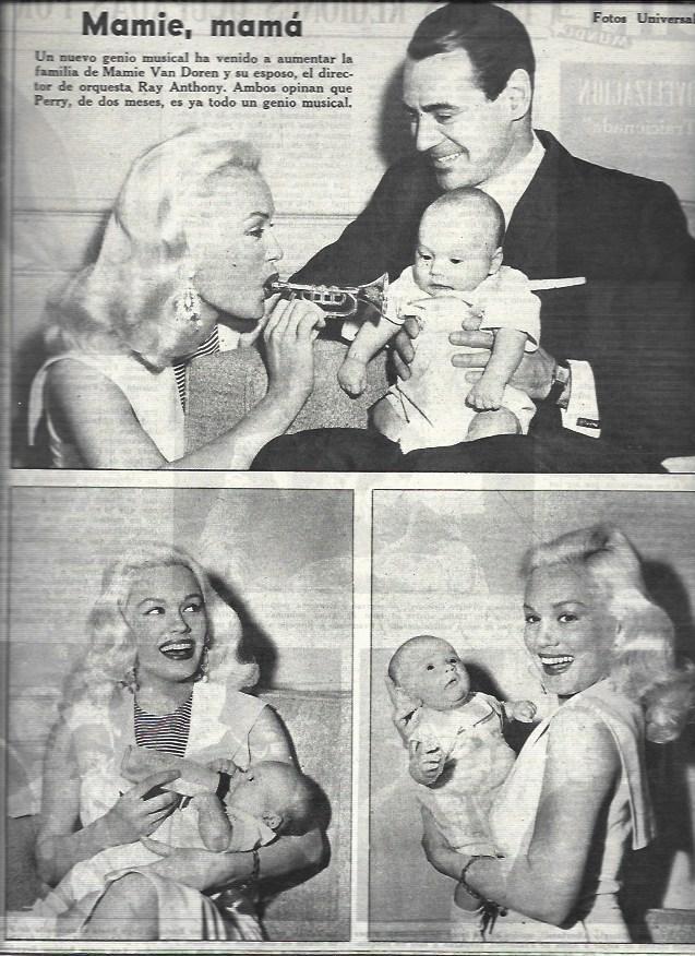 LAMINA 32657: Mamie Van Doren y Ray Anthony, padres