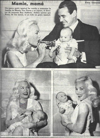 LAMINA 32657: Mamie Van Doren y Ray Anthony, padres
