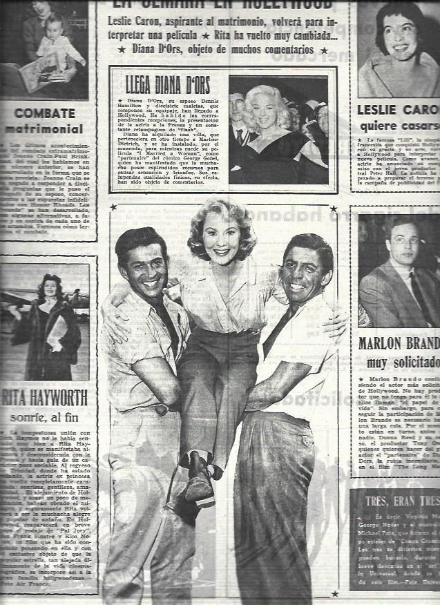 LAMINA 32656: Leslie Caron, Diana d'Ors y Rita Hayworth