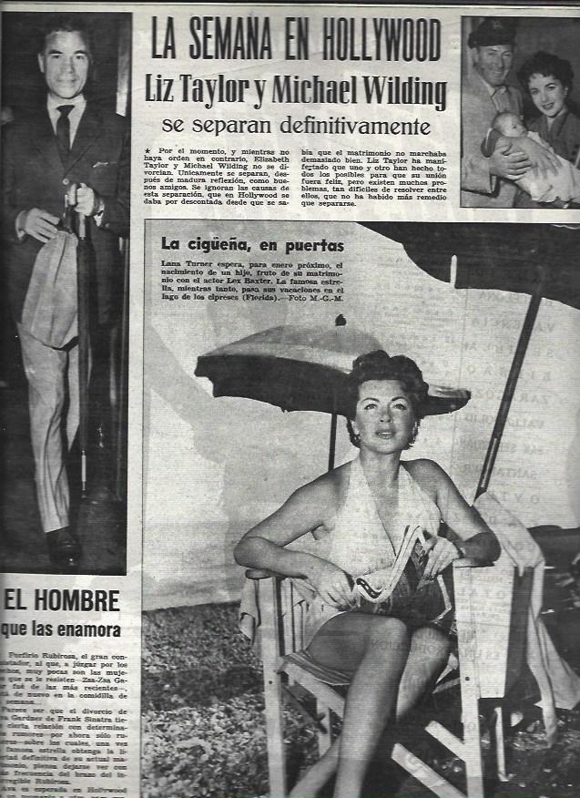 LAMINA 32666: Lana Turner, Liz Taylor y Michael Wilding