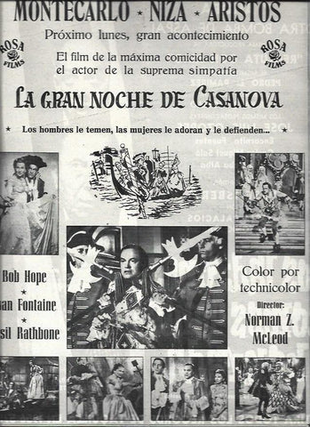 LAMINA 32667: Anuncio de La gran noche de Casanova
