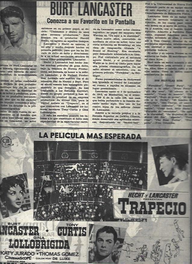 LAMINA 32822: Burt Lancaster y anuncio de Trapecio