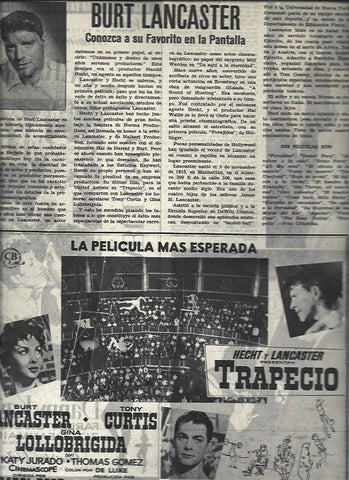 LAMINA 32822: Burt Lancaster y anuncio de Trapecio