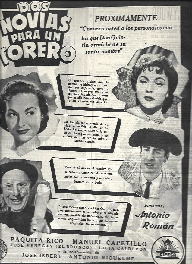LAMINA 32849: Anuncio de Dos novias para un torero