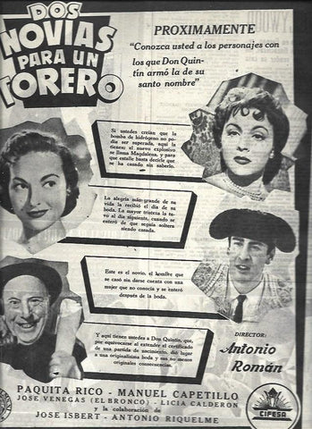 LAMINA 32849: Anuncio de Dos novias para un torero