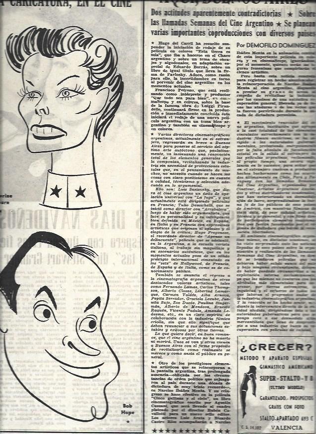 LAMINA 32874: Caricaturas de Katherine Hepburn y Bob Hope