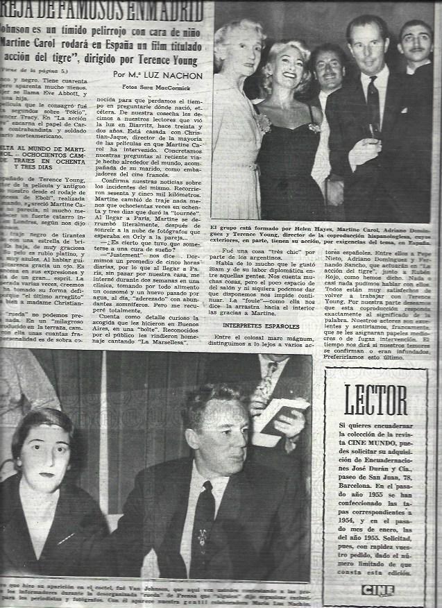 LAMINA 32770: Van Johnson y Martine Carol en Madrid