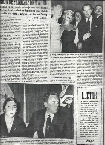 LAMINA 32770: Van Johnson y Martine Carol en Madrid