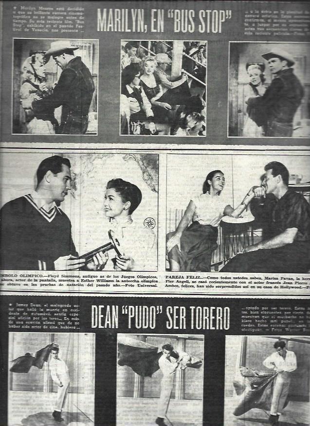 LAMINA 32762: James Dean y Marilyn Monroe en Bus Stop