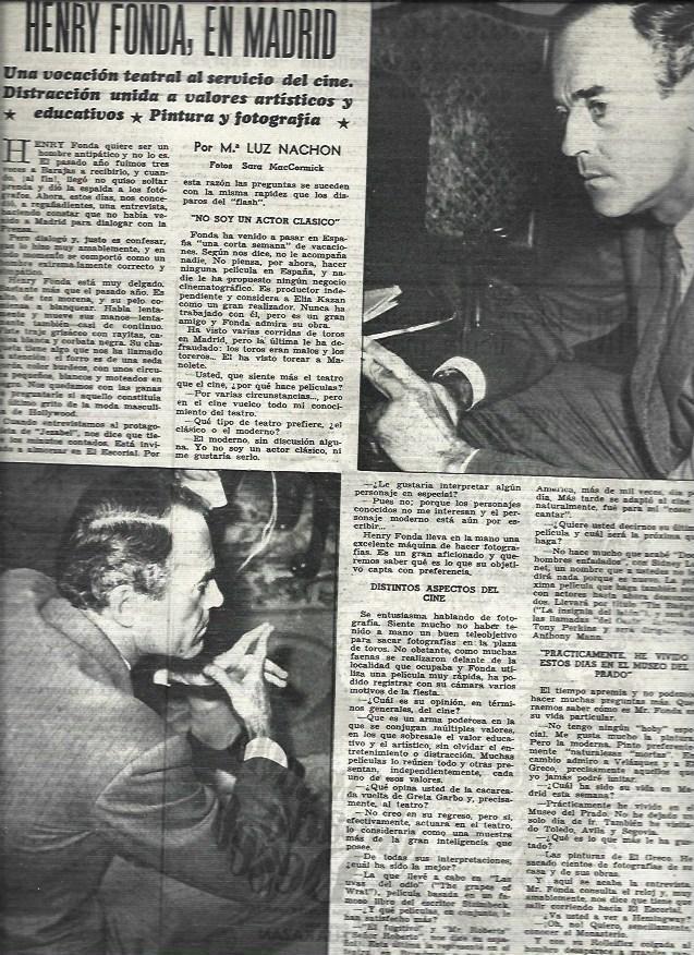 LAMINA 32754: Henry Fonda en Madrid