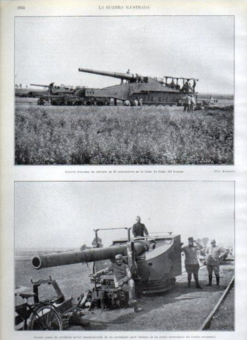 LAMINA V20915: Bateria francesa de cañones en el Somme