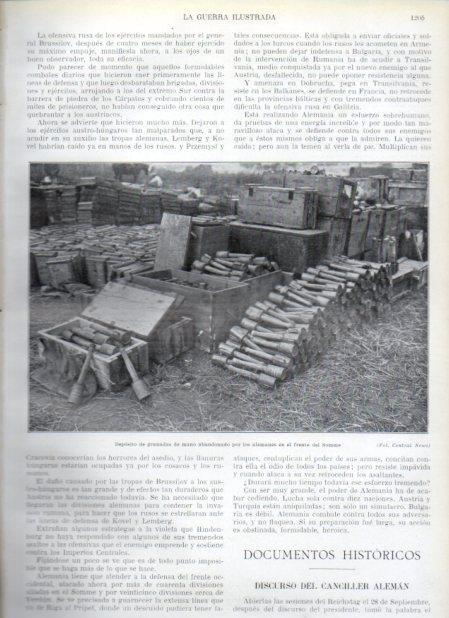 LAMINA V20904: Deposito de granadas de mano en el frente del Somme