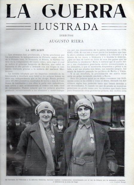 LAMINA V20928: Baronesa T'Serclaes y señorita Chisholm condecoradas
