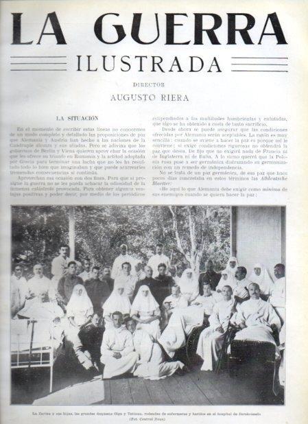 LAMINA V20945: La Zarina y sus hijas en el hospital de Zarskoieselo