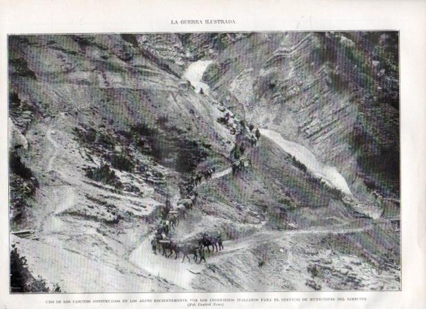 LAMINA V20841: Camino construido por ingenieros italianos en los Alpes