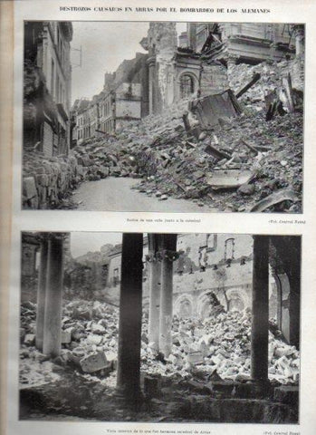 LAMINA V21046: Interior de la catedral de Arras destruida