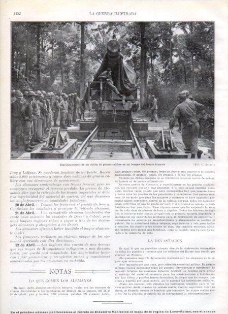 LAMINA V21042: Cañon en un bosque del frente frances