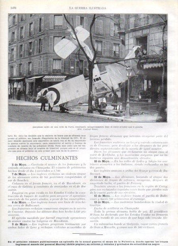 LAMINA V21056: Aeroplano caido en una calle de Paris