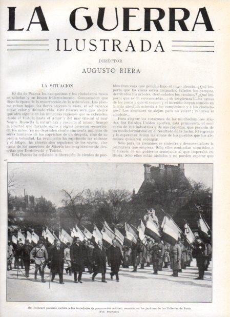 LAMINA V21024: Poincare pasando revista a las Sociedades de preparacion militar