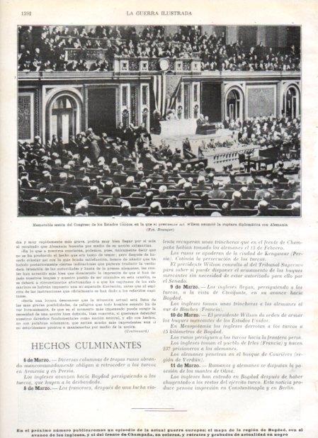 LAMINA V21008: Presidente Wilson en el Congreso anunciando la ruptura diplomatica con Alemania