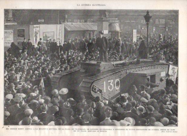 LAMINA V20668: George Robey en la plaza de Trafalgar en Londres
