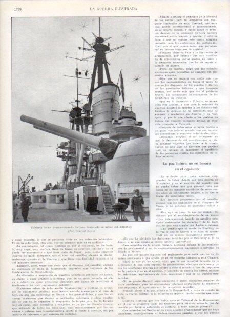 LAMINA V20704: Cubierta de un acorazado italiano en el Adriatico
