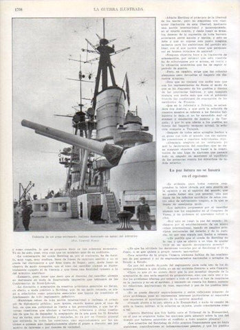 LAMINA V20704: Cubierta de un acorazado italiano en el Adriatico
