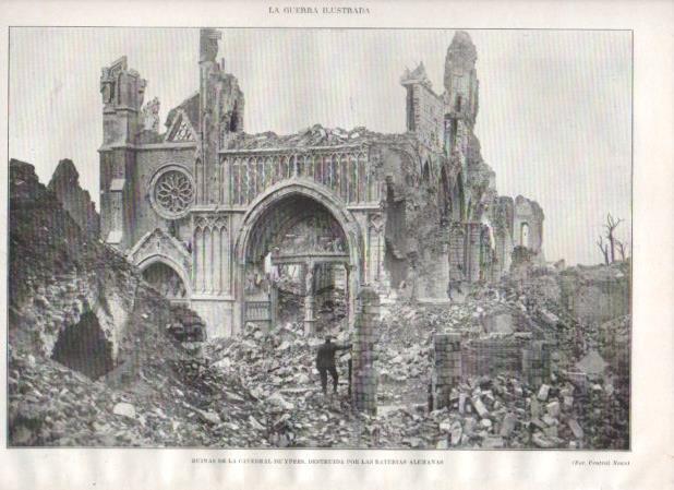 LAMINA V20703: Ruinas de la catedral de Ypres