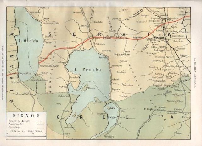 LAMINA V20612: Mapa de la region de los Lagos Okrida-Presba