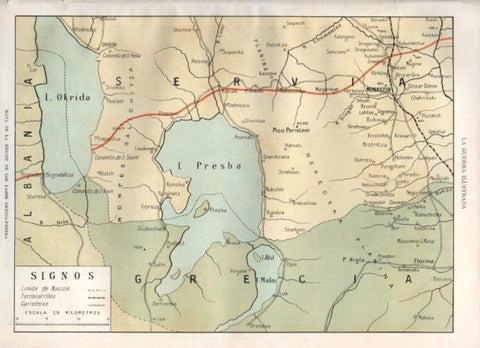 LAMINA V20612: Mapa de la region de los Lagos Okrida-Presba