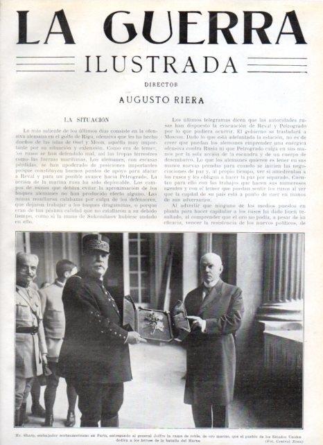 LAMINA V20623: Mr Sharp y general Joffre con la rama de roble