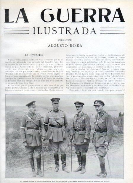 LAMINA V20721: General Currie junto a jefes de las fuerzas canadienses