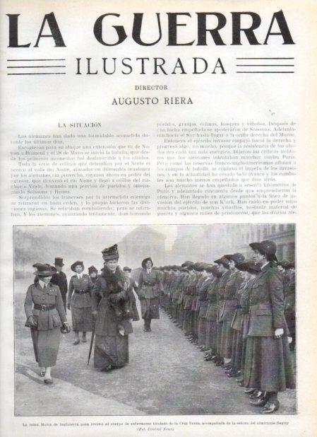 LAMINA V20765: Reina Maria de Inglaterra junto a enferneras de la Cruz Verde