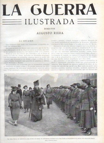 LAMINA V20765: Reina Maria de Inglaterra junto a enferneras de la Cruz Verde
