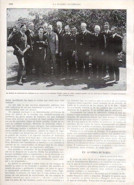 LAMINA V20758: Charlot y D. Fairbanks junto a trabajadores ingles 
