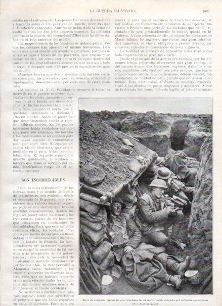 LAMINA V20749: Soldados canadienses descansando en trinchera