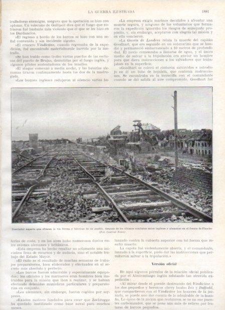 LAMINA V20748: Via ferrea y fabricas destruidas en el frente de Flandes 