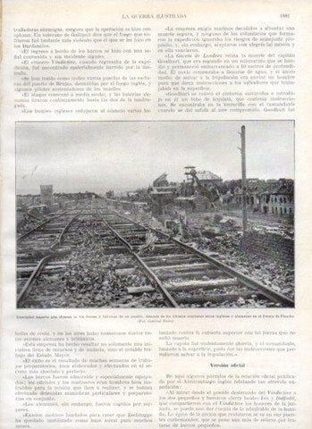 LAMINA V20748: Via ferrea y fabricas destruidas en el frente de Flandes 