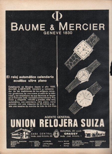 LAMINA V21483: Publicidad Baume & Mercier reloj automatico