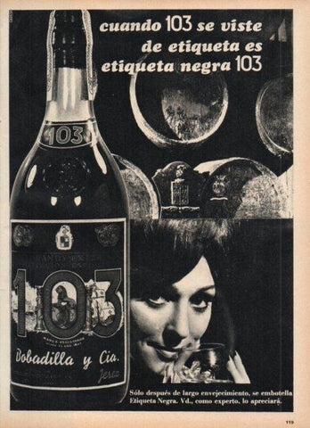 LAMINA V21460: Publicidad brandy 103 etiqueta negra