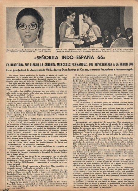 LAMINA V21517: Mercedes Fernandez Señorita Indo España 1966